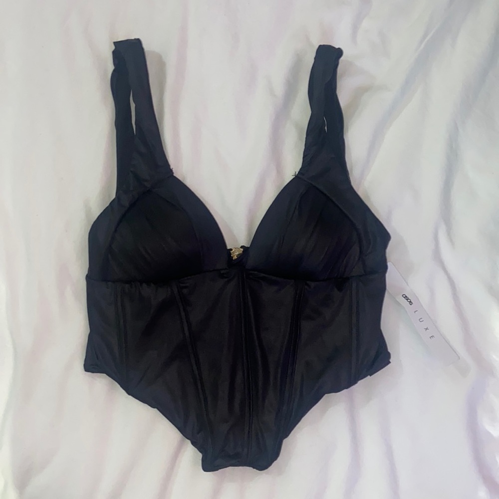 ASOS Luxe Faux Leather Corset Top